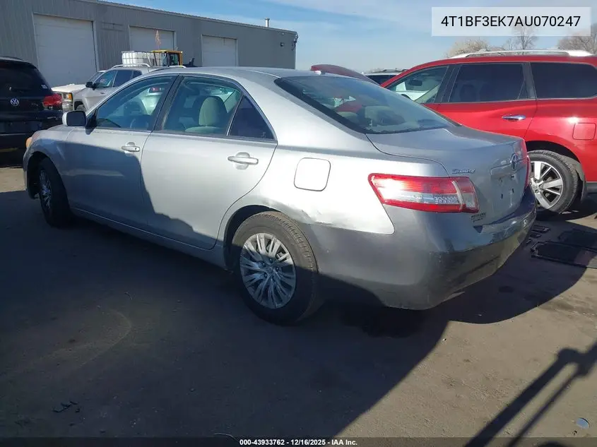 4T1BF3EK7AU070247 2010 Toyota Camry Le