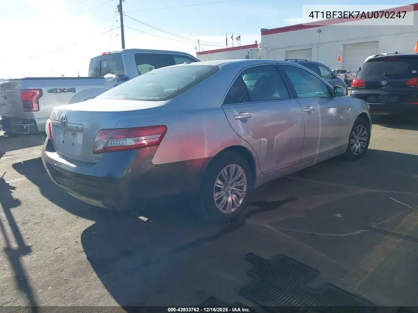 4T1BF3EK7AU070247 2010 Toyota Camry Le
