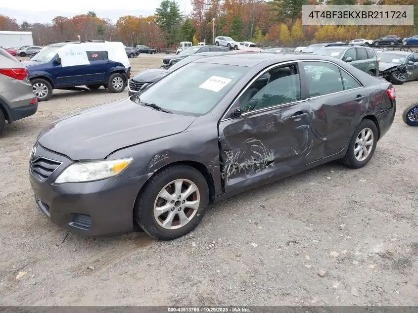 4T4BF3EKXBR211724 2011 Toyota Camry Le