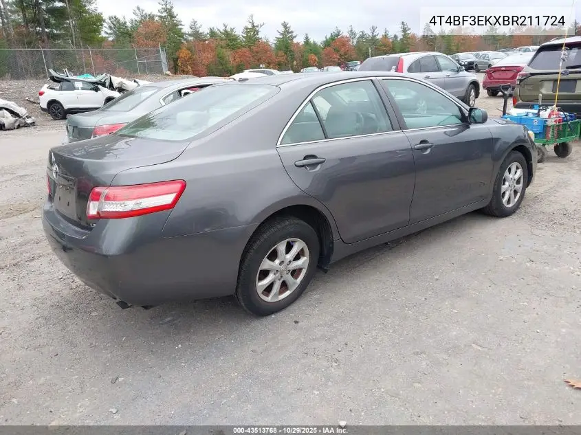 4T4BF3EKXBR211724 2011 Toyota Camry Le