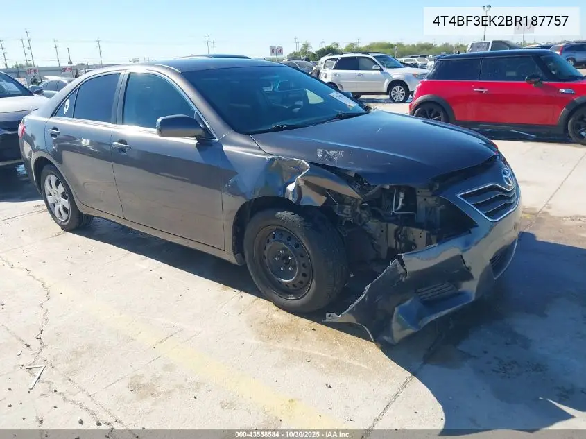 4T4BF3EK2BR187757 2011 Toyota Camry Le