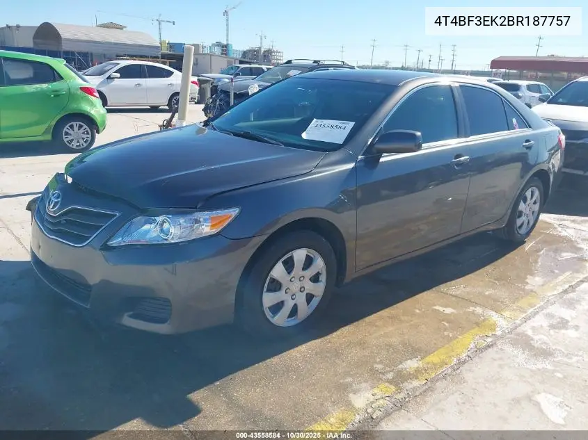 4T4BF3EK2BR187757 2011 Toyota Camry Le
