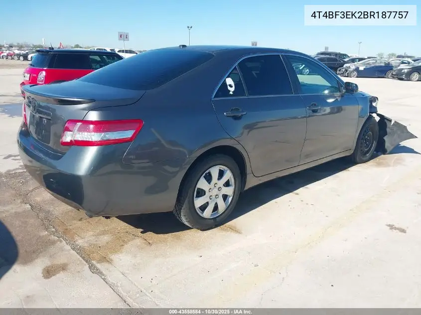 4T4BF3EK2BR187757 2011 Toyota Camry Le