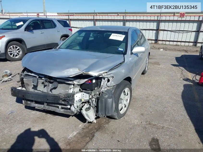 4T1BF3EK2BU135345 2011 Toyota Camry Le
