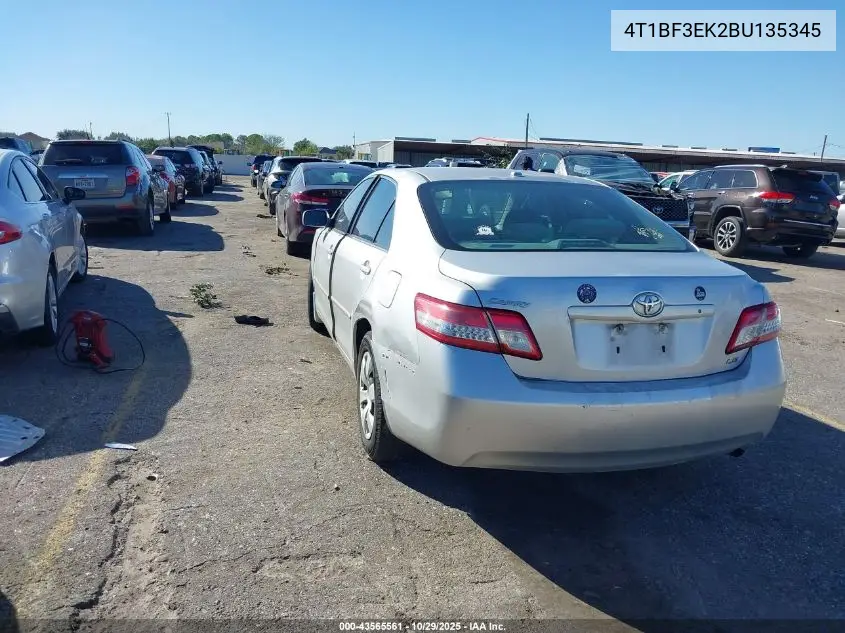 4T1BF3EK2BU135345 2011 Toyota Camry Le