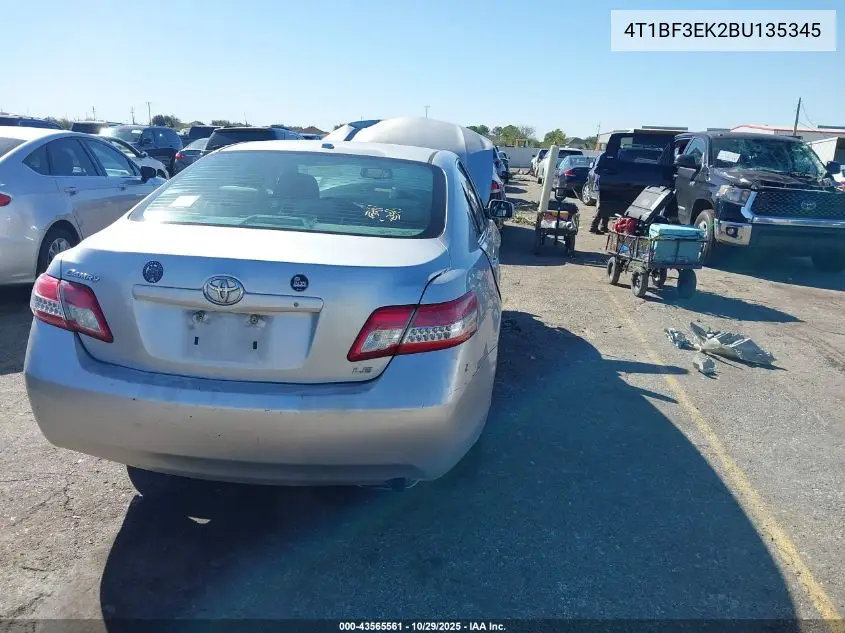 4T1BF3EK2BU135345 2011 Toyota Camry Le