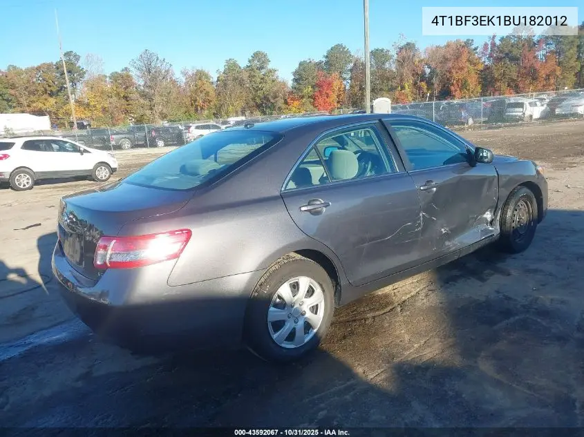 4T1BF3EK1BU182012 2011 Toyota Camry Le