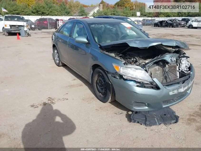 4T4BF3EK3BR102716 2011 Toyota Camry Le