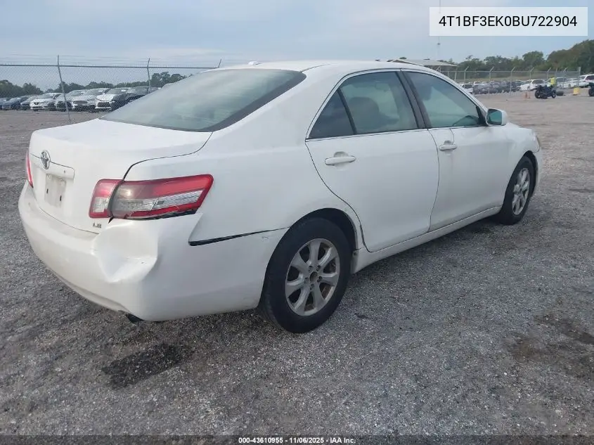 4T1BF3EK0BU722904 2011 Toyota Camry Le