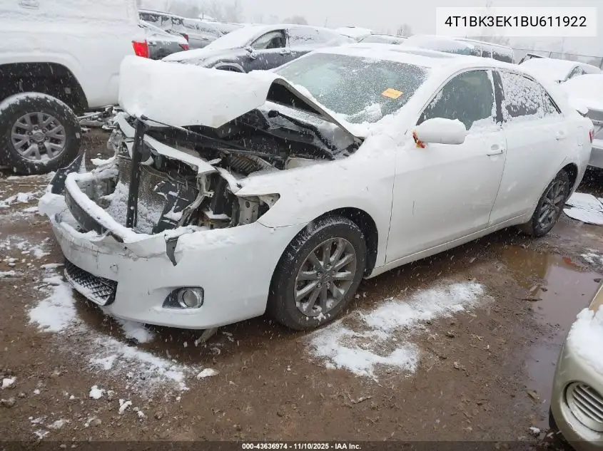 4T1BK3EK1BU611922 2011 Toyota Camry Xle V6