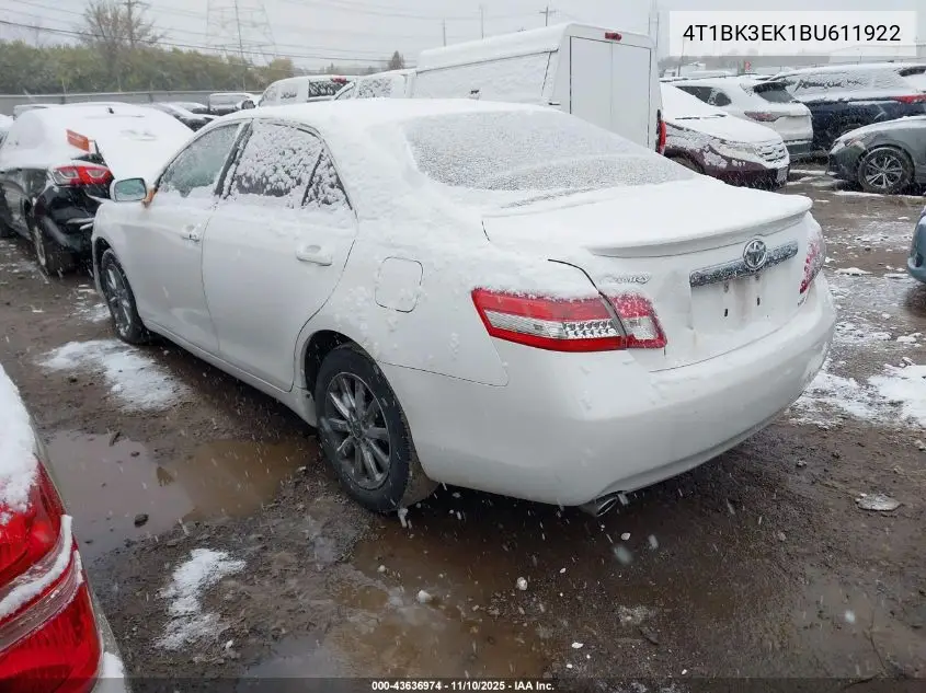 4T1BK3EK1BU611922 2011 Toyota Camry Xle V6