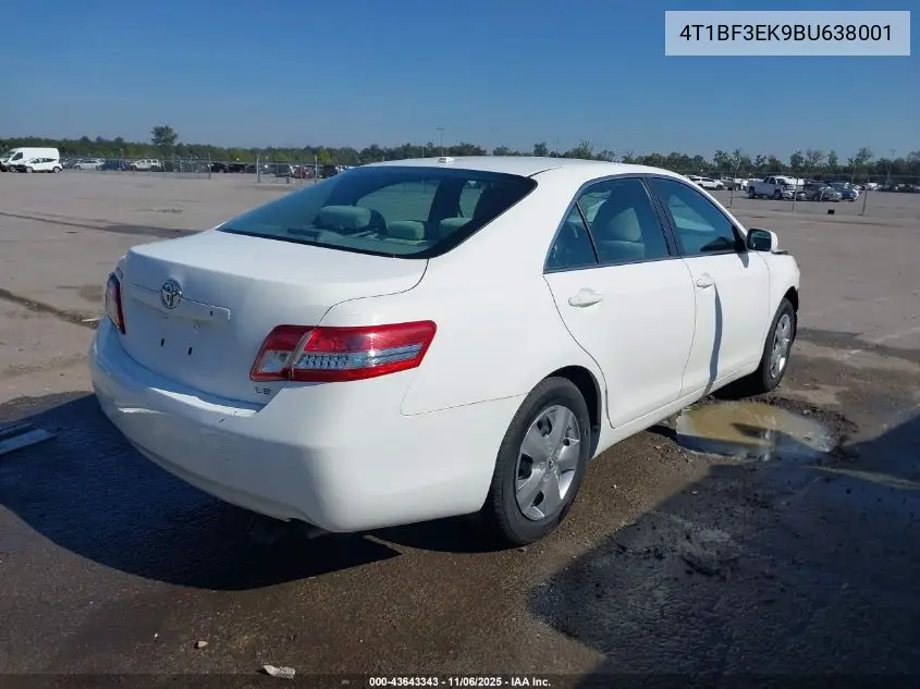 4T1BF3EK9BU638001 2011 Toyota Camry Le