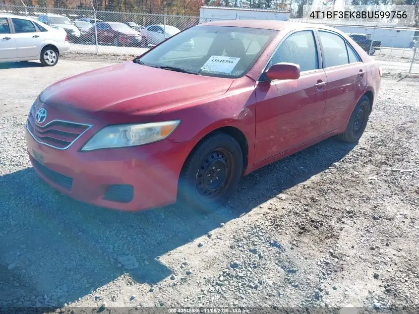4T1BF3EK8BU599756 2011 Toyota Camry Le