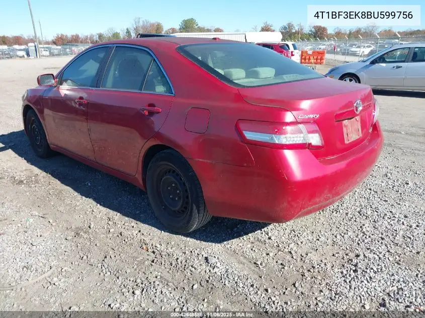 4T1BF3EK8BU599756 2011 Toyota Camry Le