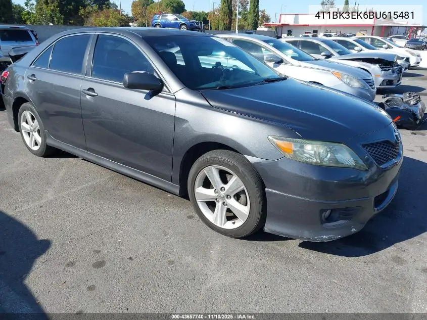 4T1BK3EK6BU615481 2011 Toyota Camry Se V6