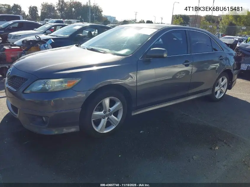 4T1BK3EK6BU615481 2011 Toyota Camry Se V6