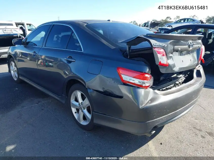 4T1BK3EK6BU615481 2011 Toyota Camry Se V6