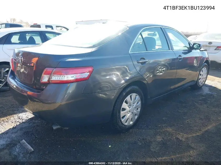 4T1BF3EK1BU123994 2011 Toyota Camry Le