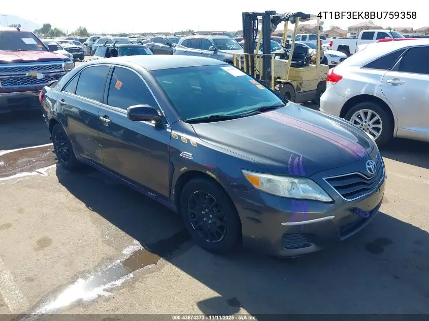 4T1BF3EK8BU759358 2011 Toyota Camry Le