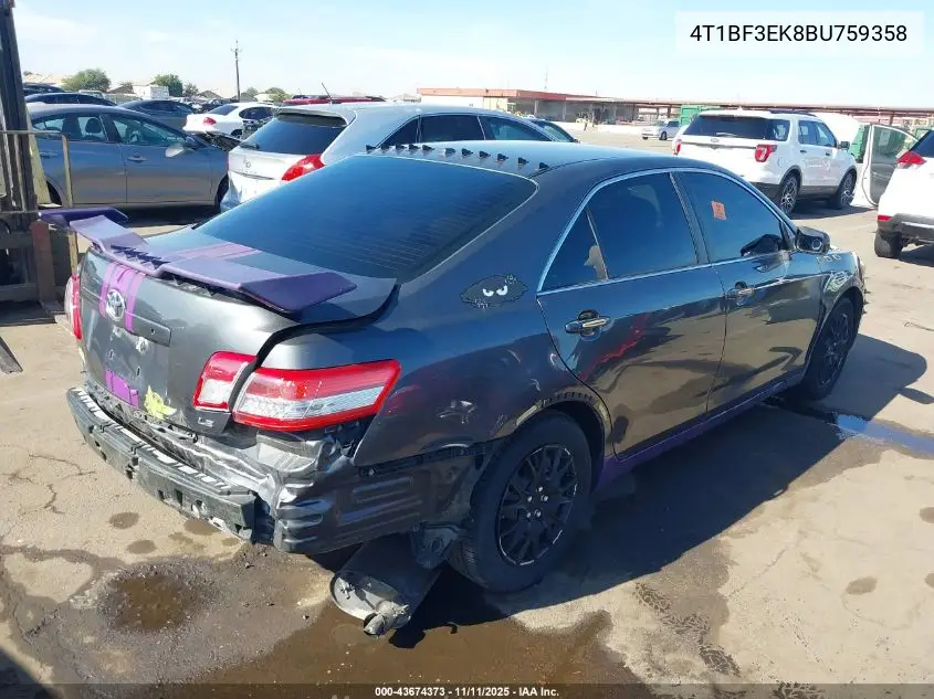 4T1BF3EK8BU759358 2011 Toyota Camry Le