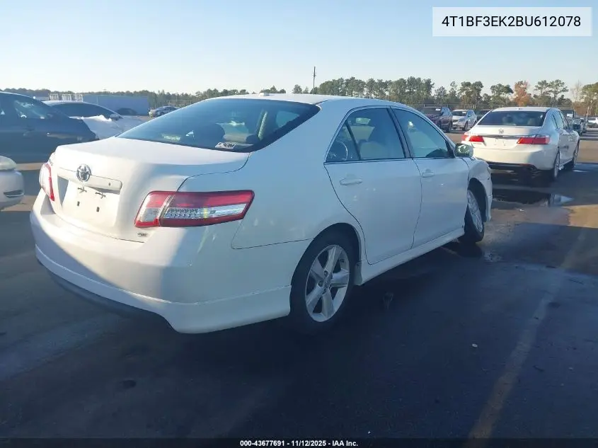 4T1BF3EK2BU612078 2011 Toyota Camry Se
