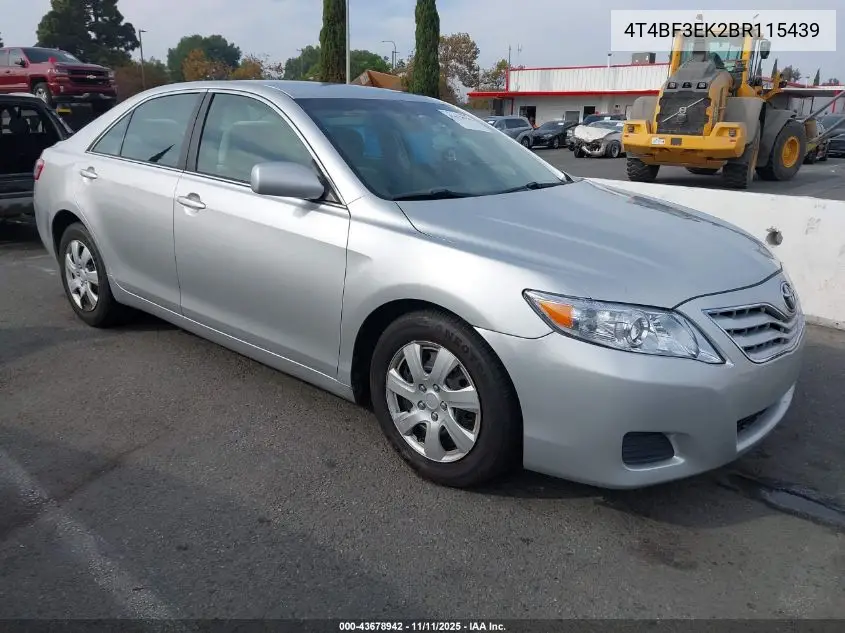 4T4BF3EK2BR115439 2011 Toyota Camry Le