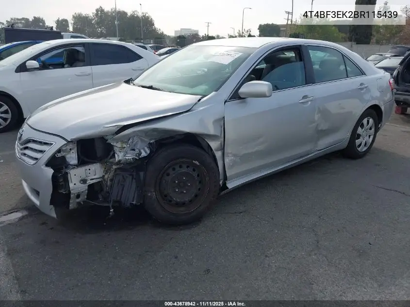 4T4BF3EK2BR115439 2011 Toyota Camry Le