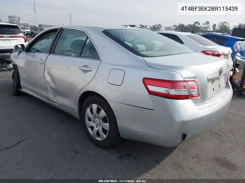 4T4BF3EK2BR115439 2011 Toyota Camry Le