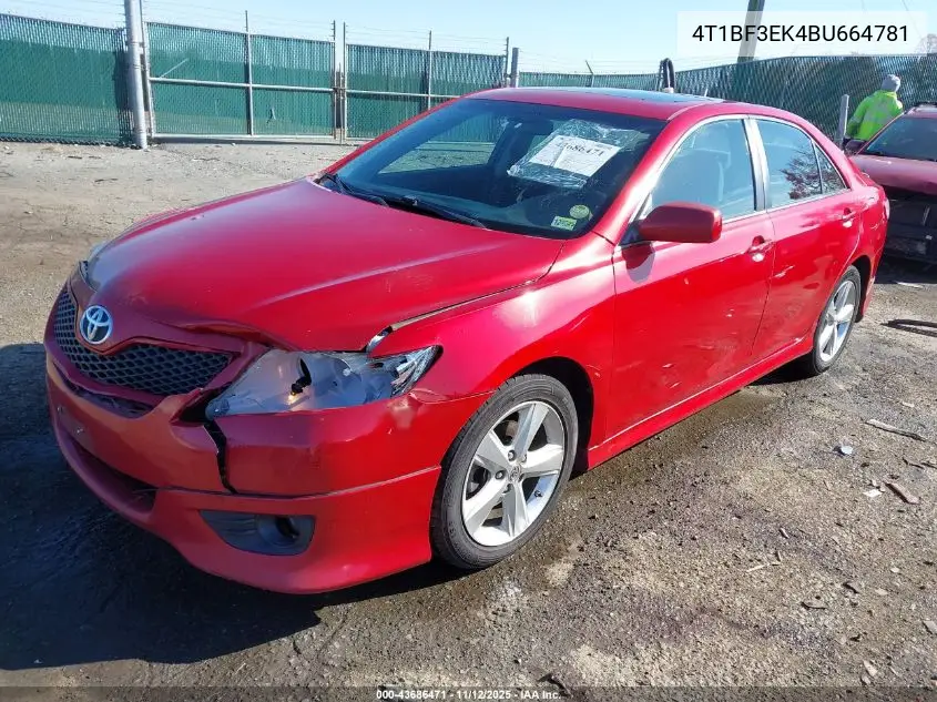4T1BF3EK4BU664781 2011 Toyota Camry Se