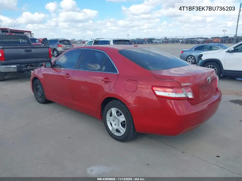 4T1BF3EK7BU736203 2011 Toyota Camry Le
