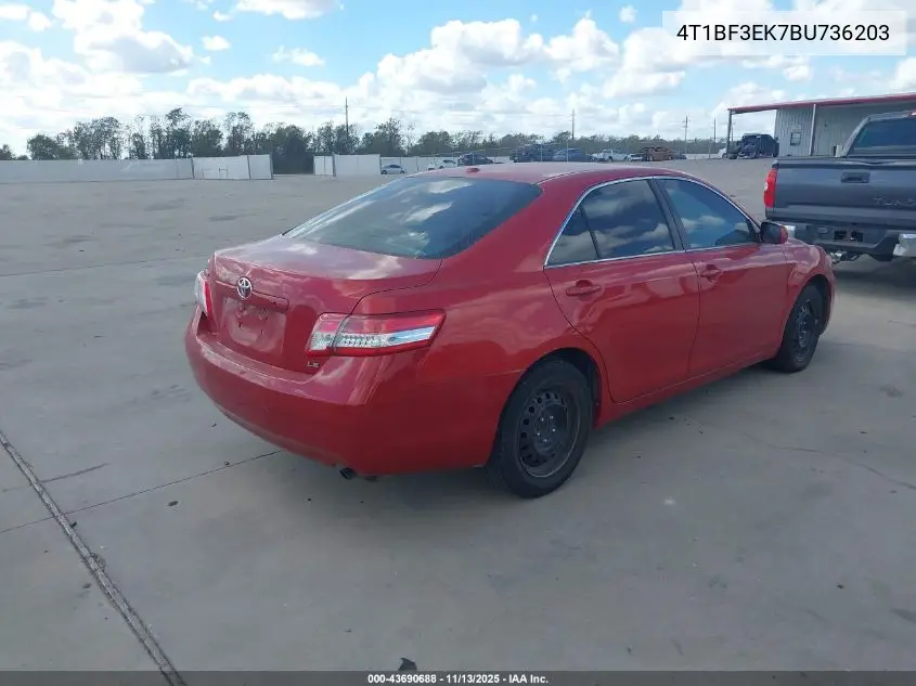 4T1BF3EK7BU736203 2011 Toyota Camry Le