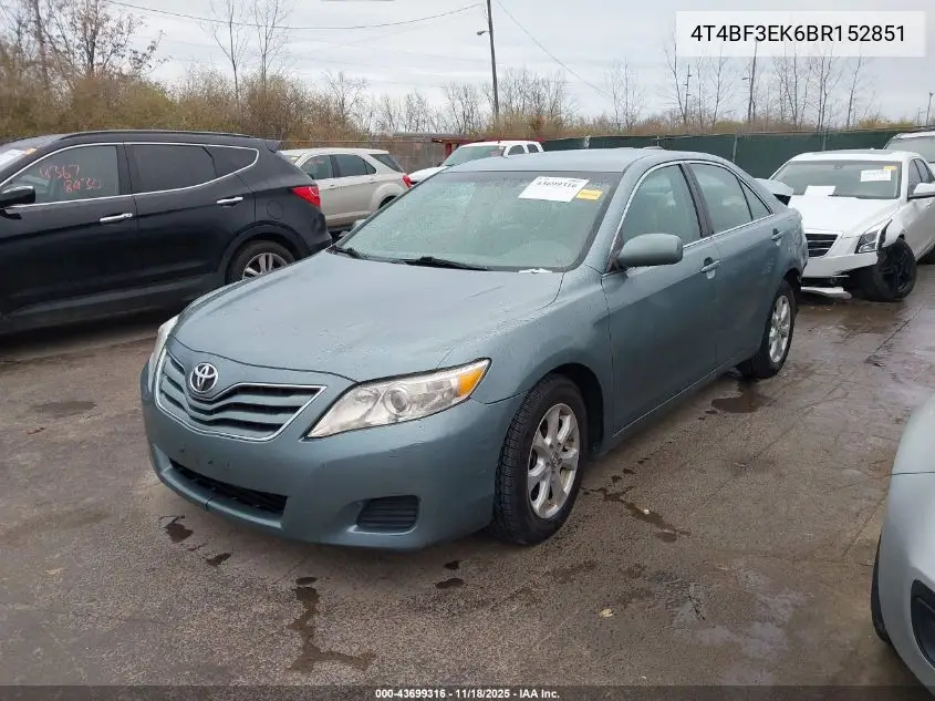 4T4BF3EK6BR152851 2011 Toyota Camry Le