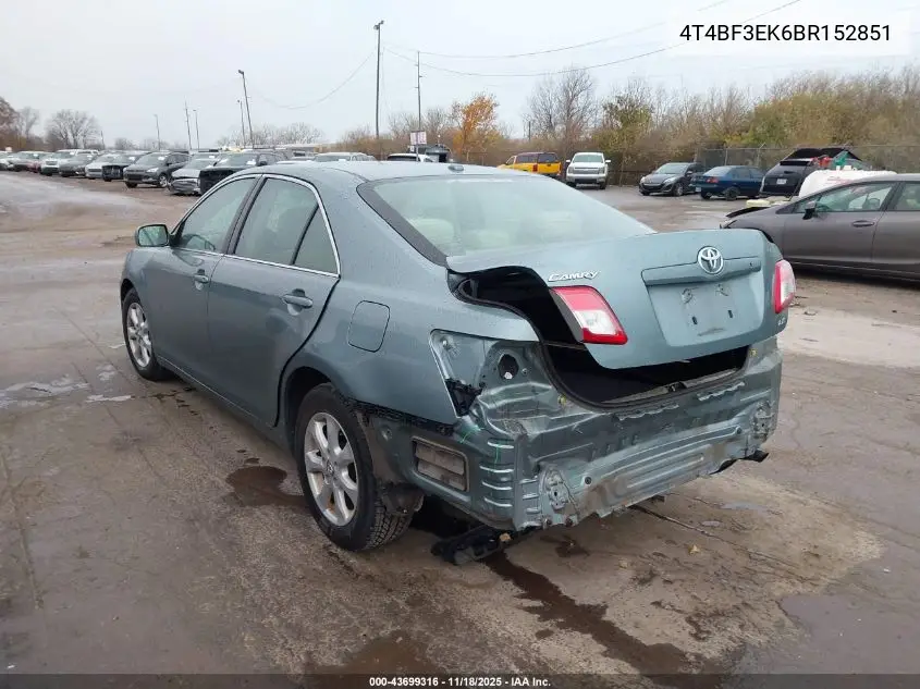 4T4BF3EK6BR152851 2011 Toyota Camry Le