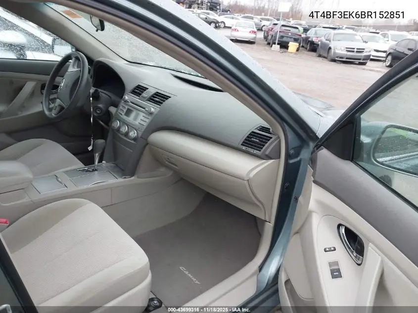 4T4BF3EK6BR152851 2011 Toyota Camry Le