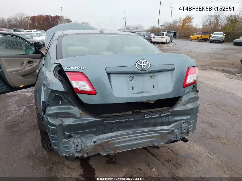 4T4BF3EK6BR152851 2011 Toyota Camry Le