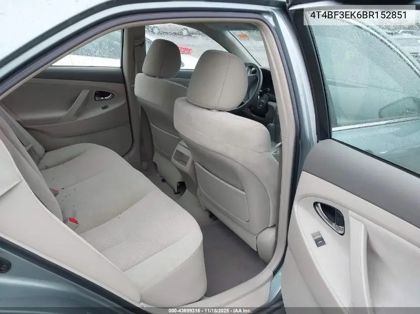 4T4BF3EK6BR152851 2011 Toyota Camry Le