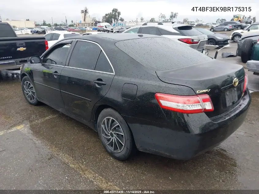 4T4BF3EK9BR175315 2011 Toyota Camry Le