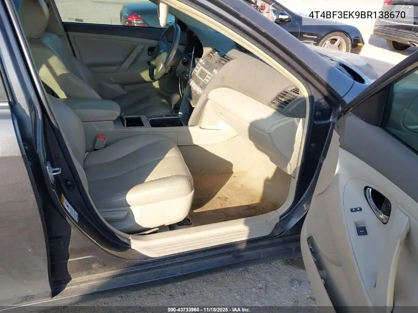 4T4BF3EK9BR138670 2011 Toyota Camry Le