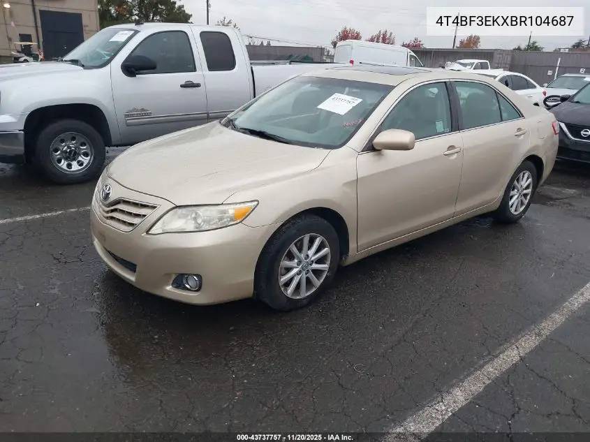 4T4BF3EKXBR104687 2011 Toyota Camry Xle