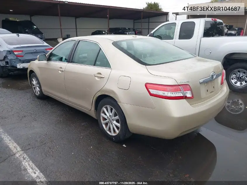 4T4BF3EKXBR104687 2011 Toyota Camry Xle