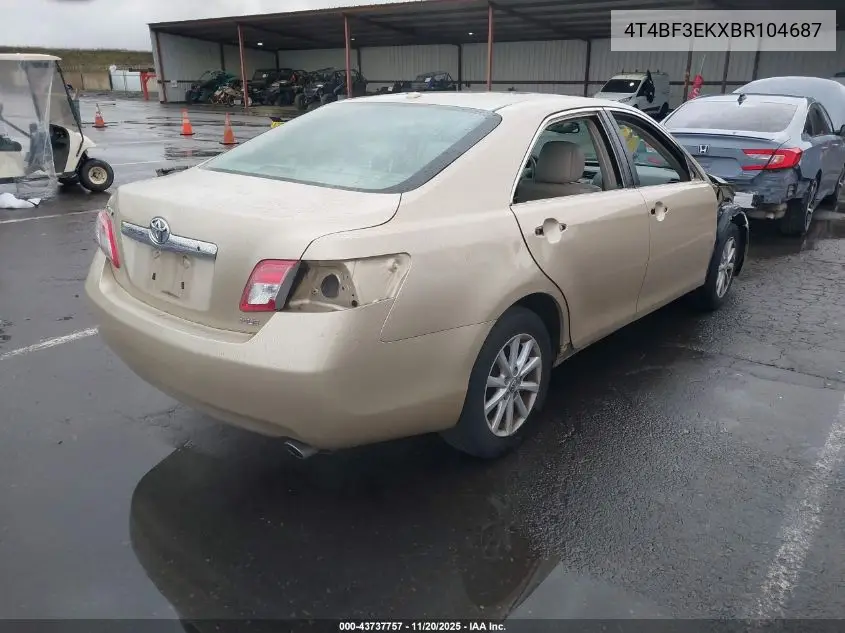 4T4BF3EKXBR104687 2011 Toyota Camry Xle