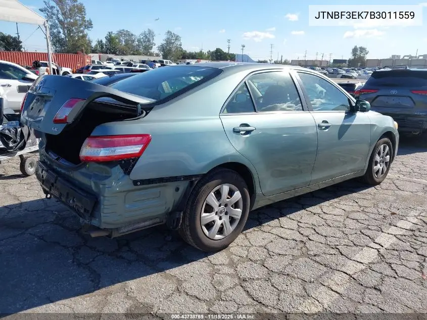 JTNBF3EK7B3011559 2011 Toyota Camry Le