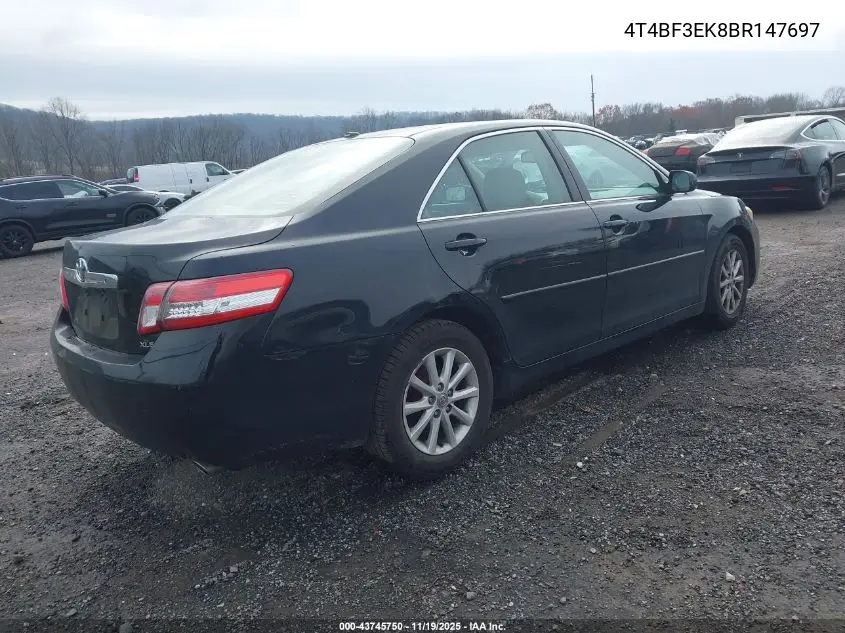 4T4BF3EK8BR147697 2011 Toyota Camry Xle
