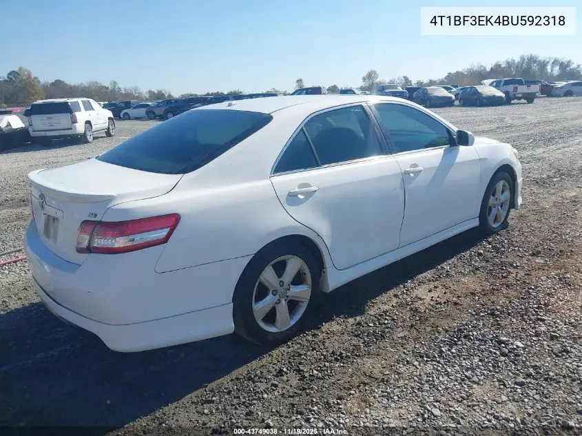 4T1BF3EK4BU592318 2011 Toyota Camry Se