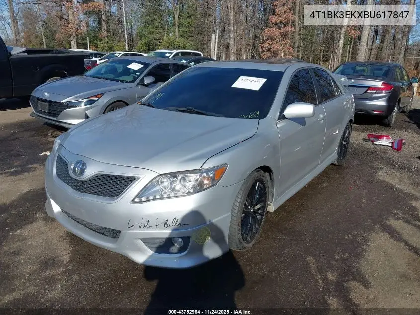 4T1BK3EKXBU617847 2011 Toyota Camry Se V6