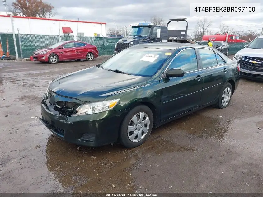 4T4BF3EK3BR097100 2011 Toyota Camry Le
