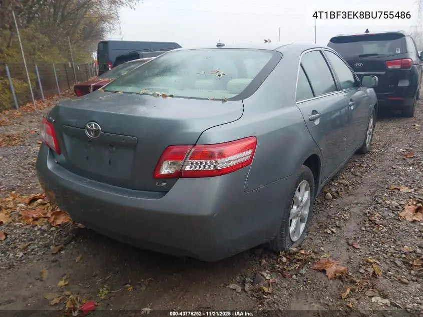 4T1BF3EK8BU755486 2011 Toyota Camry Le
