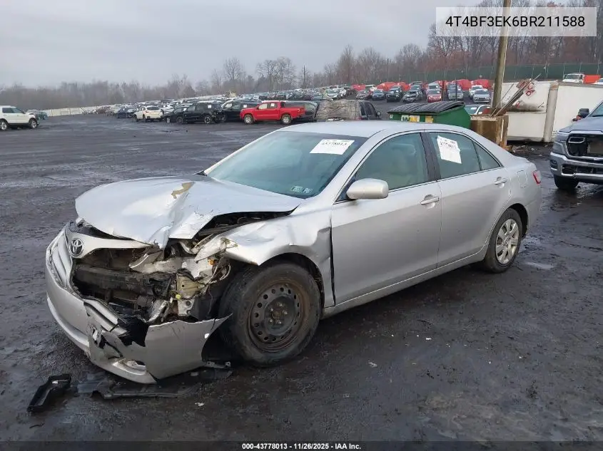 4T4BF3EK6BR211588 2011 Toyota Camry Se/Le/Xle