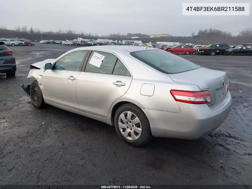 4T4BF3EK6BR211588 2011 Toyota Camry Se/Le/Xle