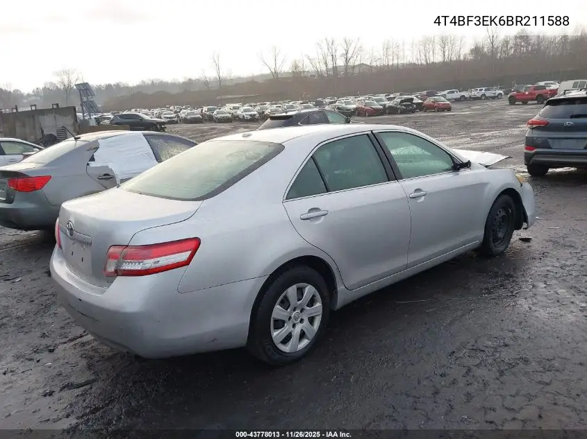 4T4BF3EK6BR211588 2011 Toyota Camry Se/Le/Xle